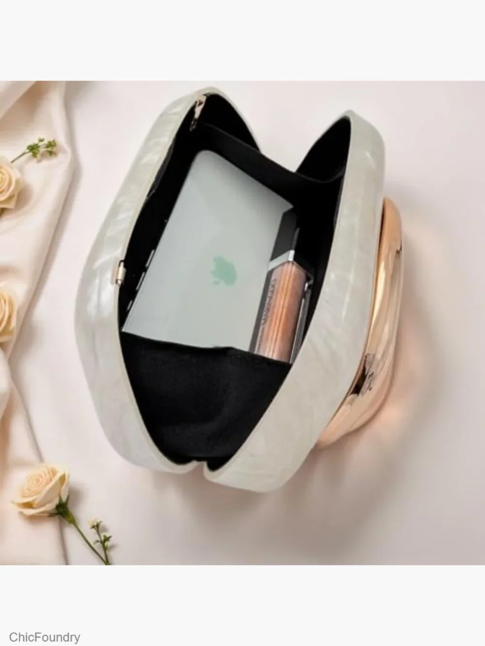 Acrylic Clutch with Metal Handle, Evening Bag for Wedding Party
